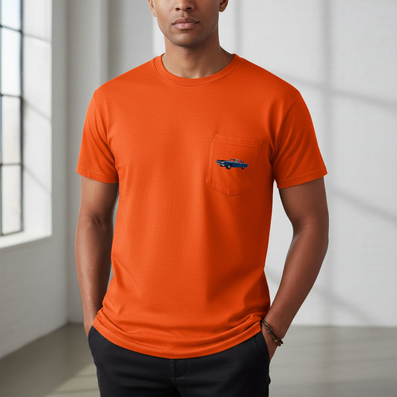 1969 Plymouth Road Runner Pocket T-shirt - Cars, Trucks & Cycles - Harvey Ltd