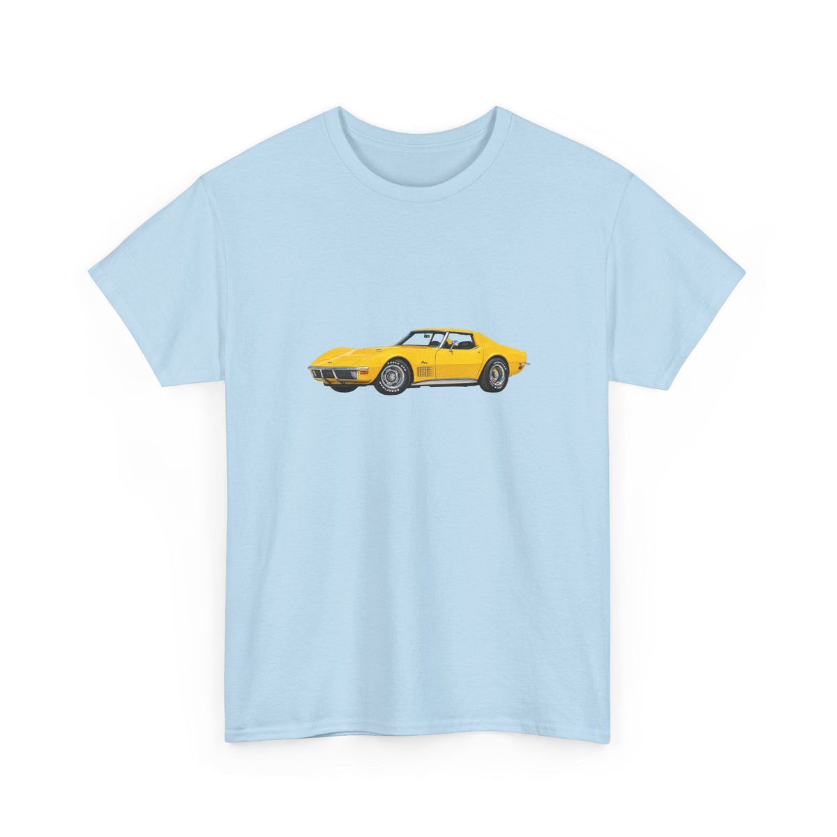 1971 Chevy Corvette Stingray War Bonnet Yellow T-shirt - Cars, Trucks & Cycles - Harvey Ltd
