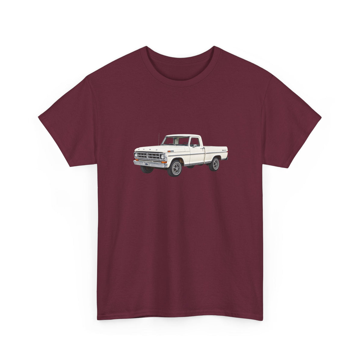 1971 Ford F-100 Wimbleton White Pickup T-shirt - Cars, Trucks & Cycles - Harvey Ltd