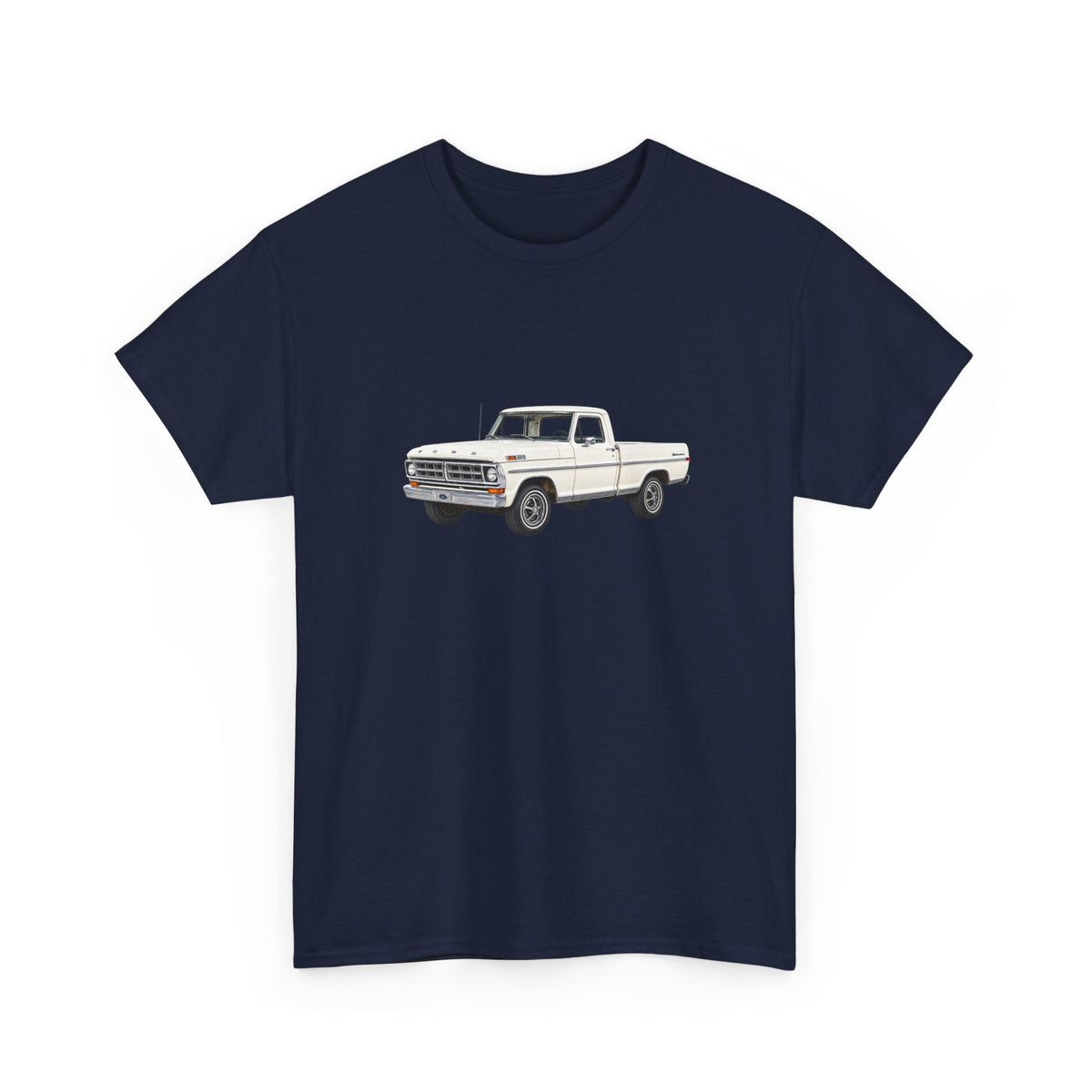 1971 Ford F-100 Wimbleton White Pickup T-shirt - Cars, Trucks & Cycles - Harvey Ltd