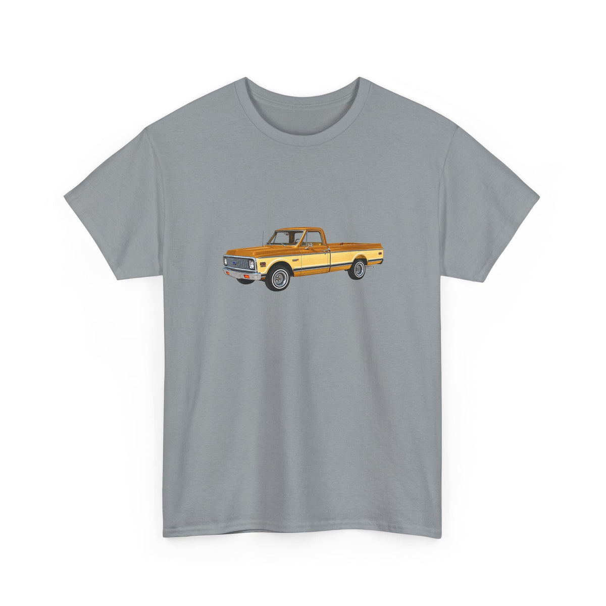 1972 Chevy C10 Ochre/Spanish Gold Pickup T-shirt - Cars, Trucks & Cycles - Harvey Ltd