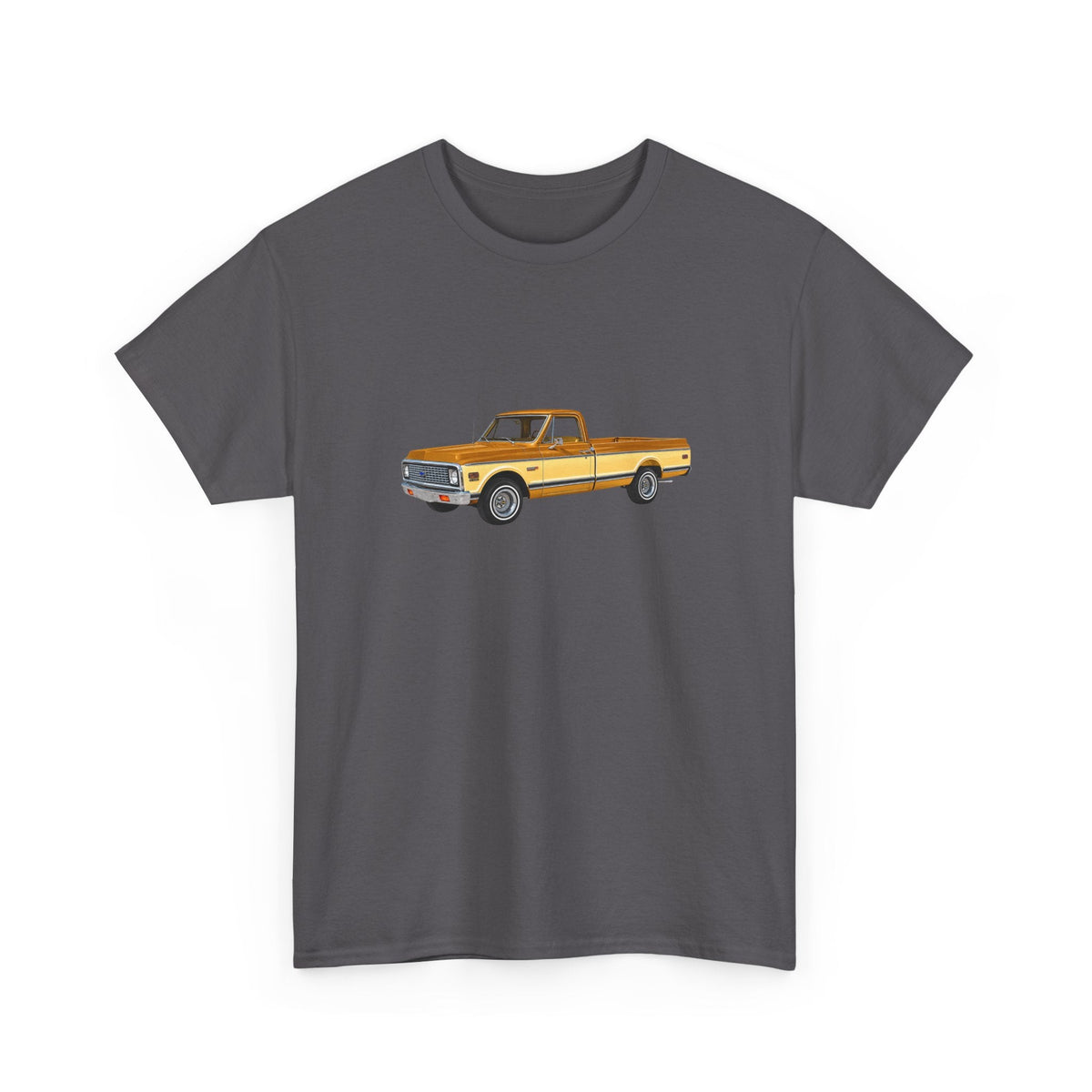 1972 Chevy C10 Ochre/Spanish Gold Pickup T-shirt - Cars, Trucks & Cycles - Harvey Ltd