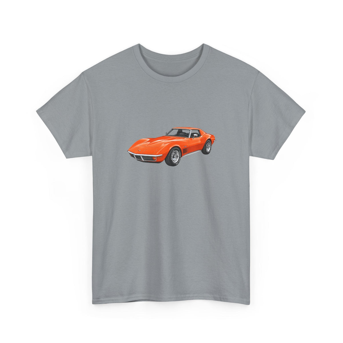 1972 Chevy Corvette Stingray Ontario Orange T-shirt - Cars, Trucks & Cycles - Harvey Ltd