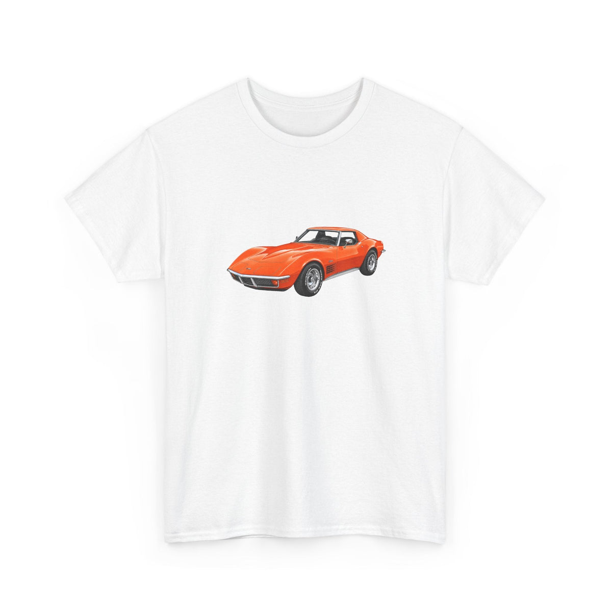 1972 Chevy Corvette Stingray Ontario Orange T-shirt - Cars, Trucks & Cycles - Harvey Ltd