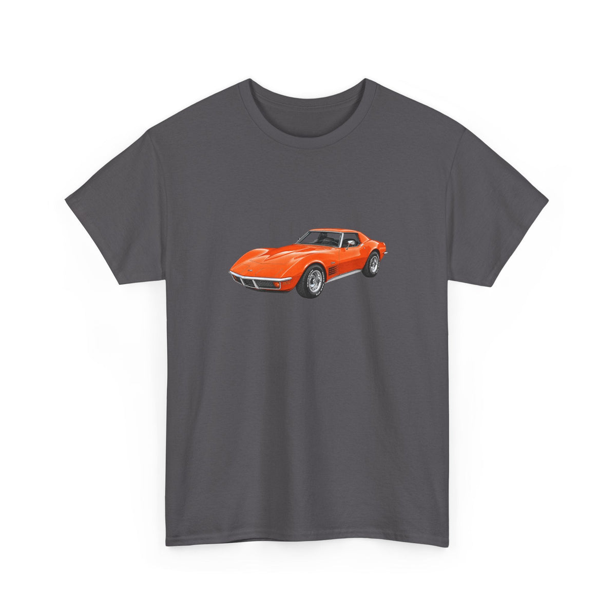 1972 Chevy Corvette Stingray Ontario Orange T-shirt - Cars, Trucks & Cycles - Harvey Ltd