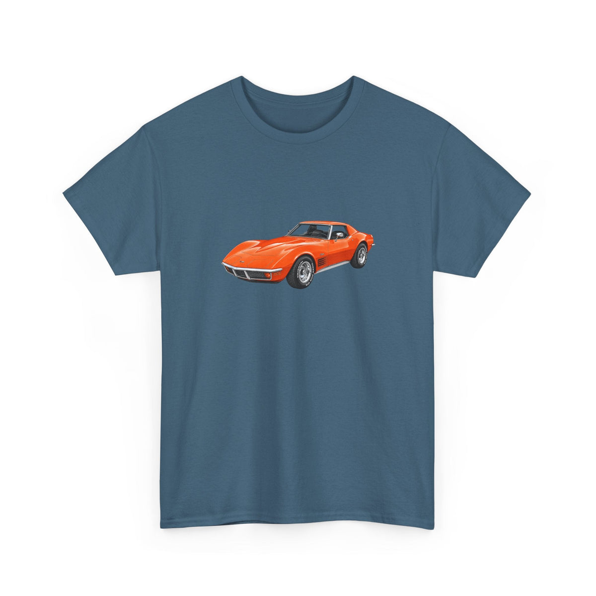 1972 Chevy Corvette Stingray Ontario Orange T-shirt - Cars, Trucks & Cycles - Harvey Ltd