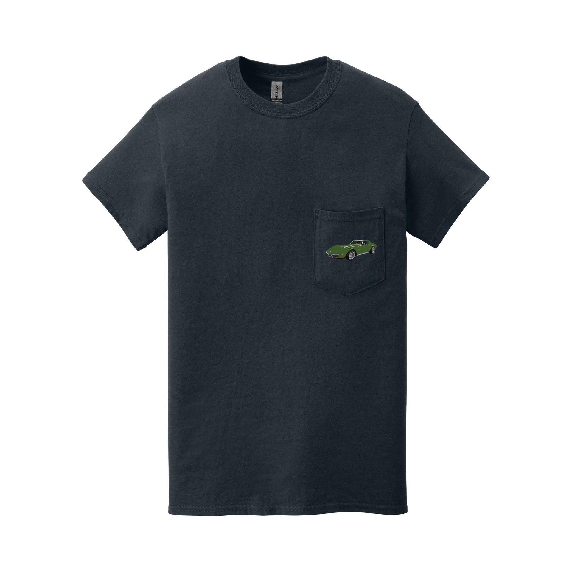 1972 Chevy Corvette Stingray Pocket T-shirt - Cars, Trucks & Cycles - Harvey Ltd
