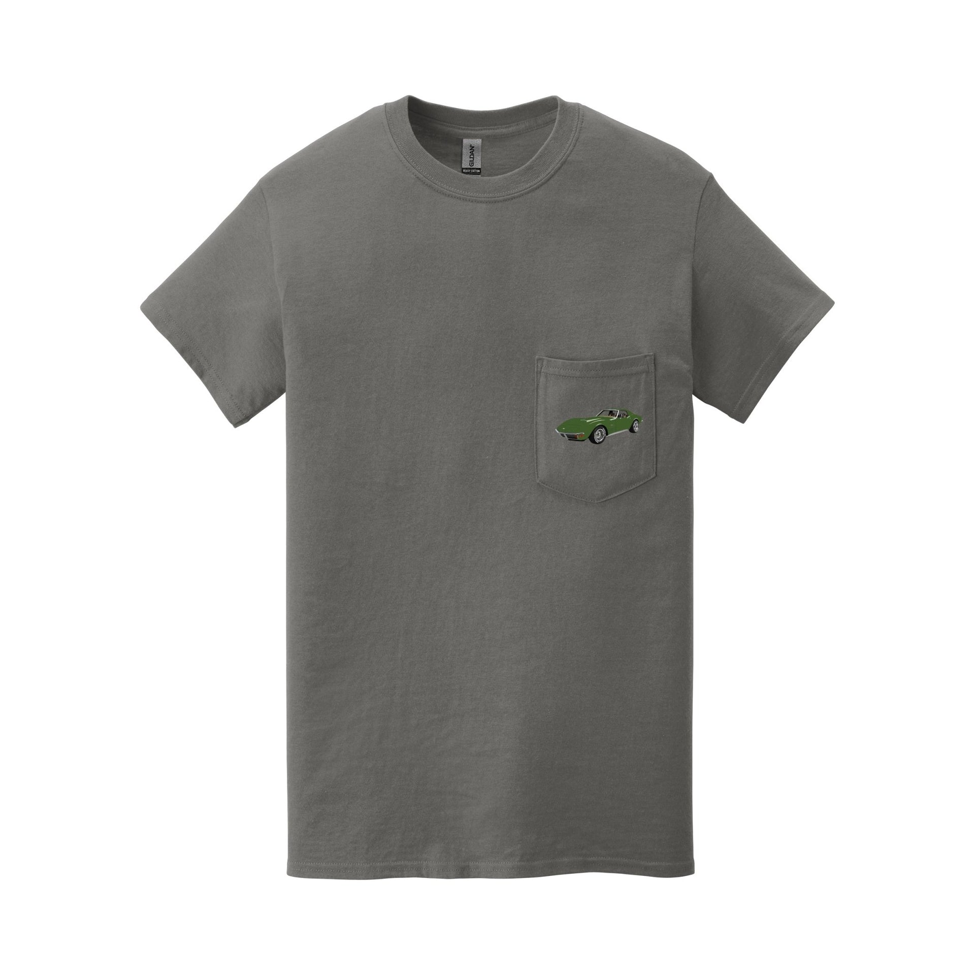 1972 Chevy Corvette Stingray Pocket T-shirt - Cars, Trucks & Cycles - Harvey Ltd