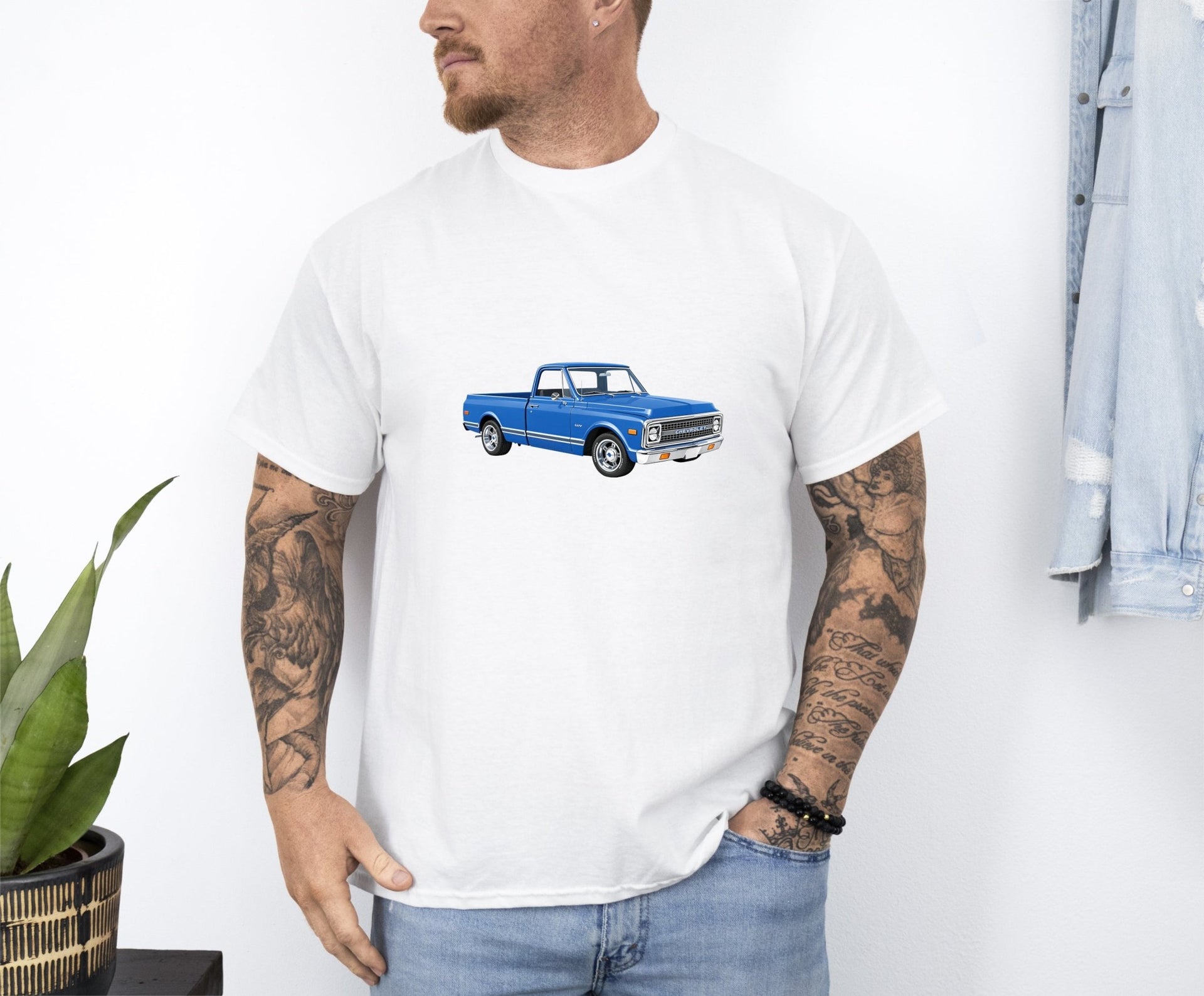 1972 Chevy LUV Pickup (Clematis Blue) T-shirt - Cars, Trucks & Cycles - Harvey Ltd