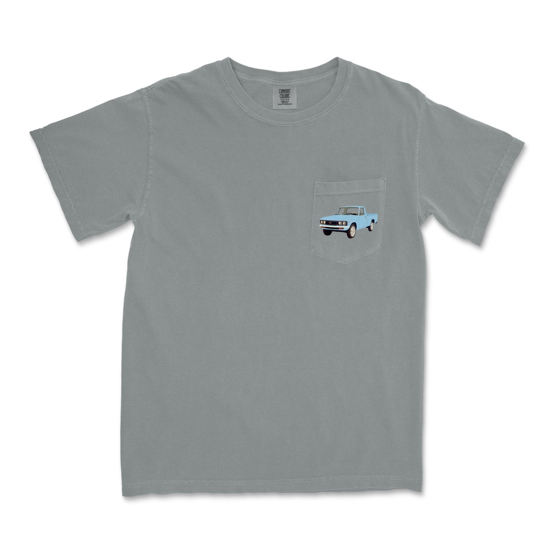 1972 Chevy LUV Pickup Garment-Dyed Pocket T-shirt - Cars, Trucks & Cycles - Harvey Ltd