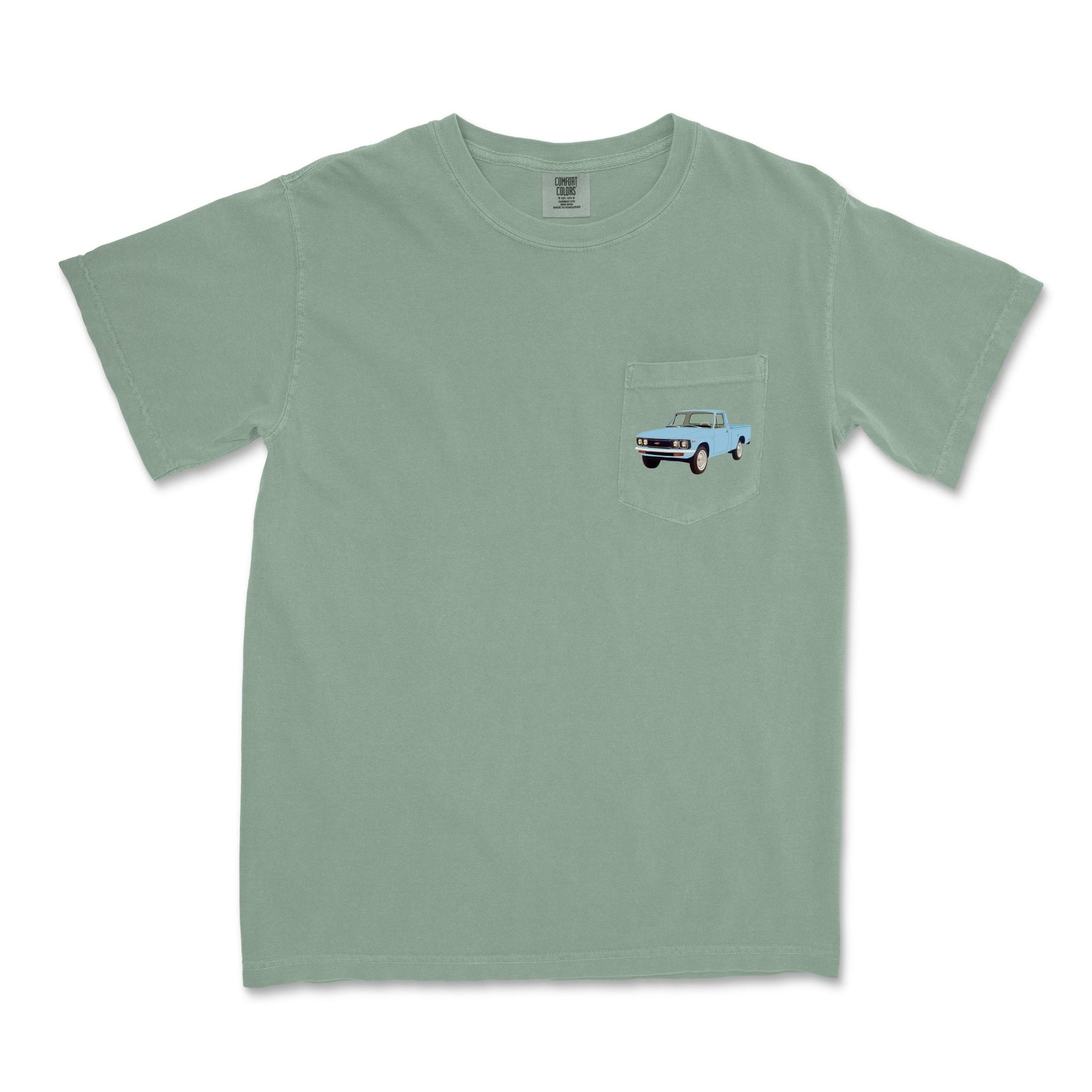 1972 Chevy LUV Pickup Garment-Dyed Pocket T-shirt - Cars, Trucks & Cycles - Harvey Ltd