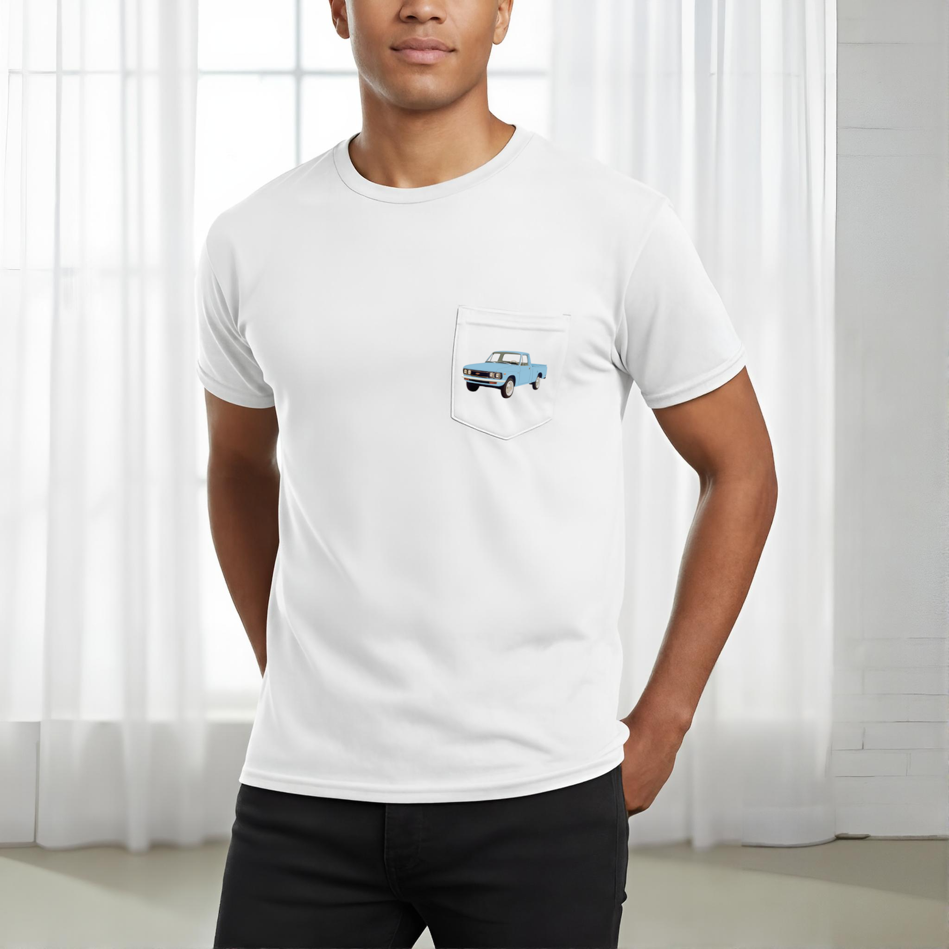 1972 Chevy LUV Pickup Pocket T-shirt - Cars, Trucks & Cycles - Harvey Ltd