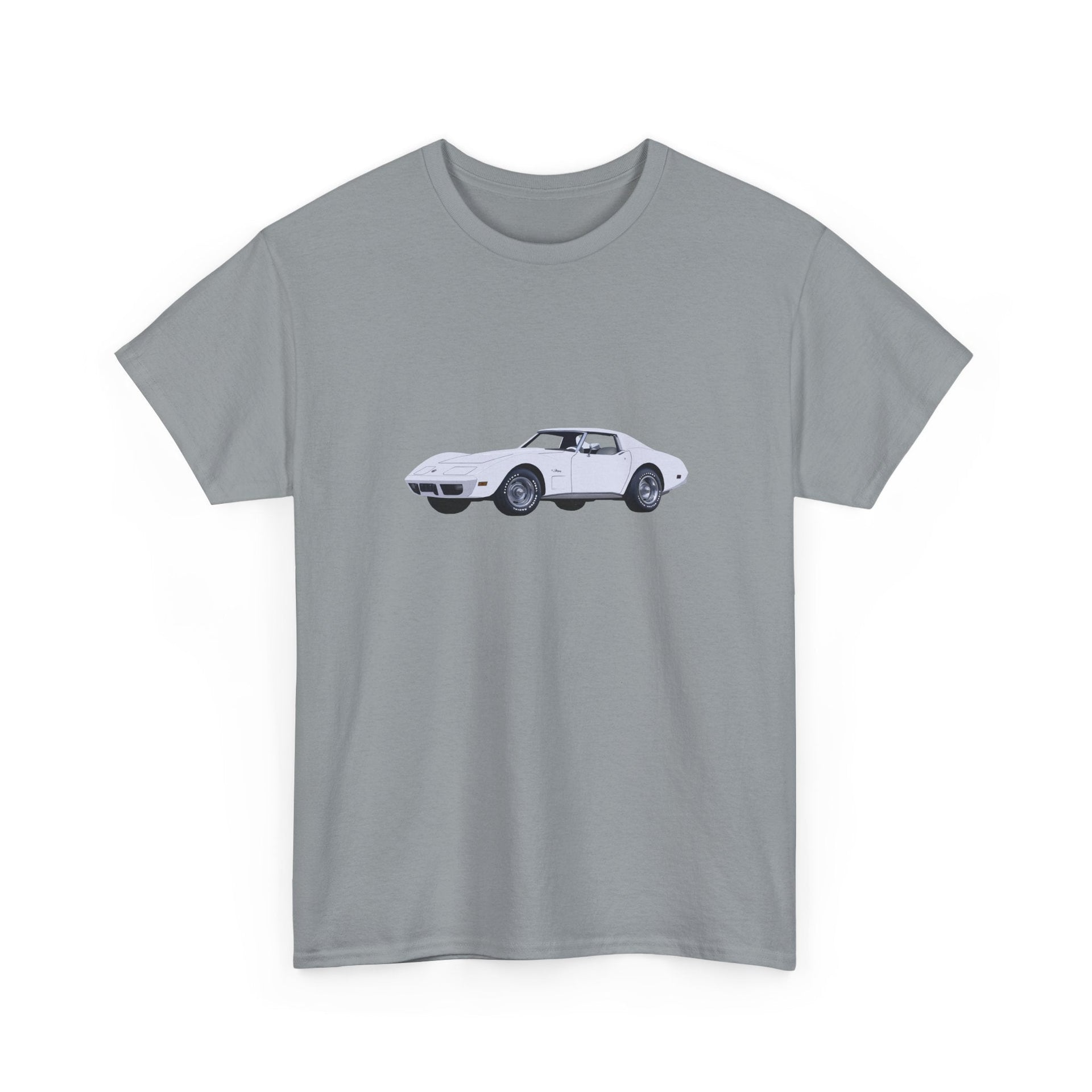 1973 Chevy Corvette Classic White T-shirt - Cars, Trucks & Cycles - Harvey Ltd