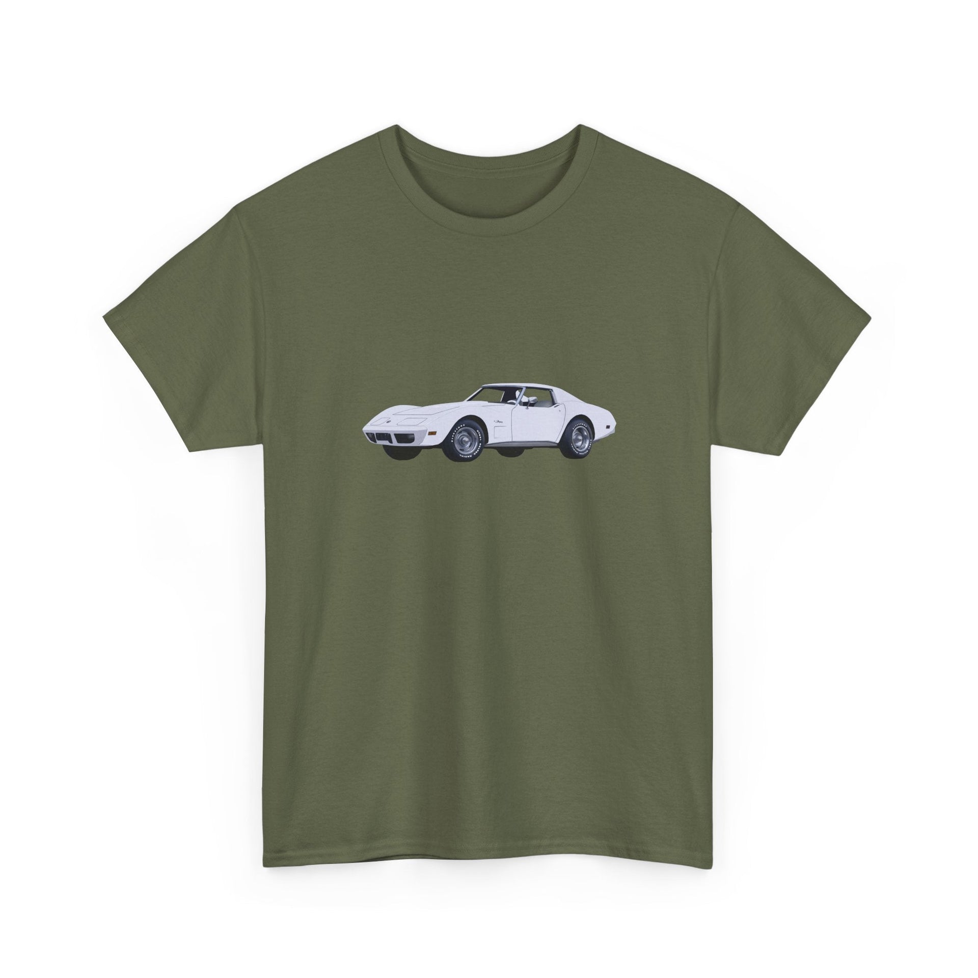 1973 Chevy Corvette Classic White T-shirt - Cars, Trucks & Cycles - Harvey Ltd