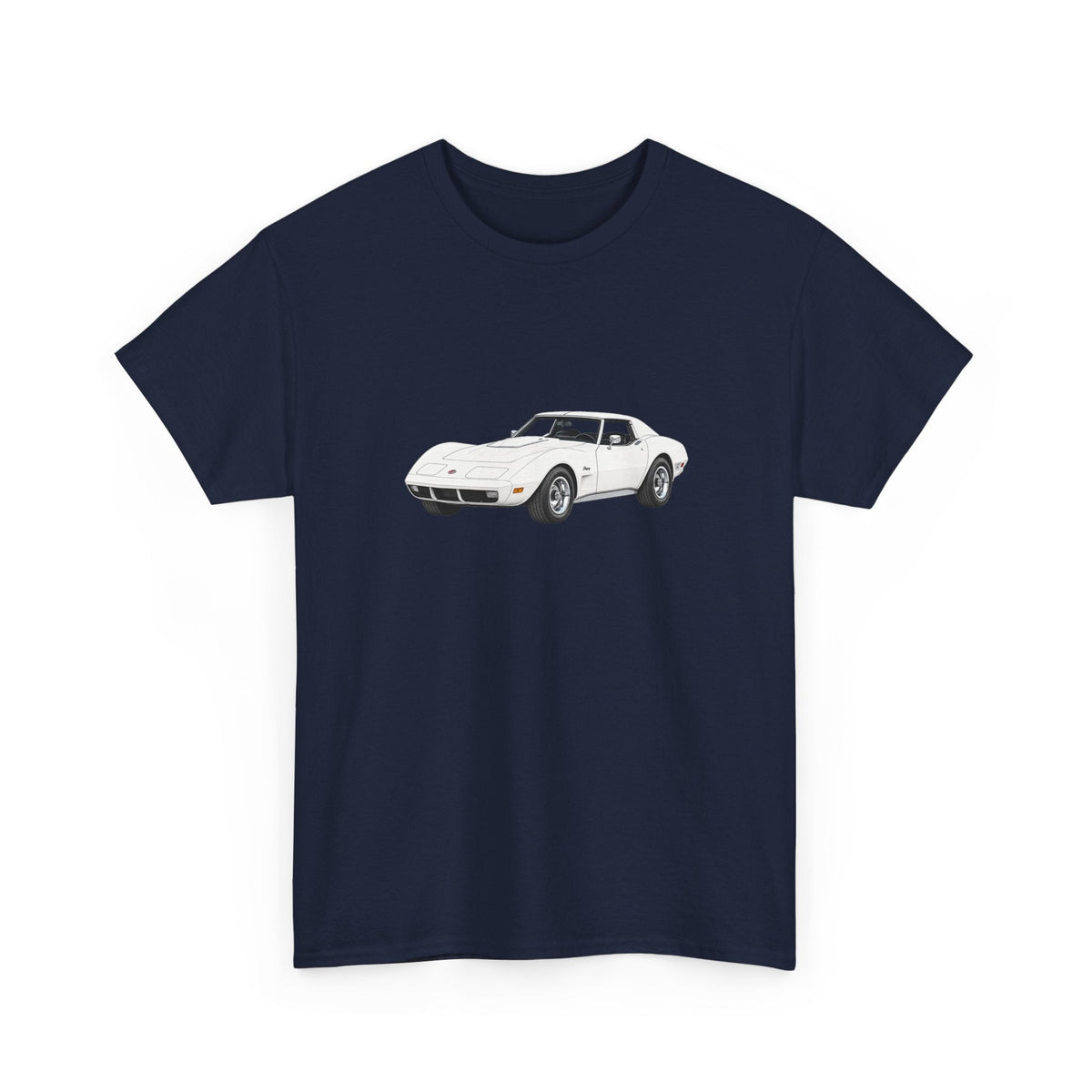 1974 Chevy Corvette Stingray Classic White T-shirt - Cars, Trucks & Cycles - Harvey Ltd