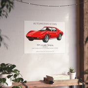 1974 Chevy Corvette Stingray Mille Miglia Red Art Print Matte Poster | 24" x 18" horizontal - Cars, Trucks & Cycles - Harvey Ltd