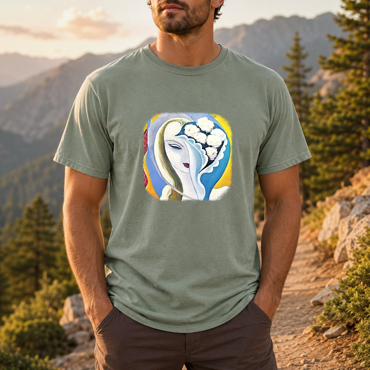Album Cover Art for Layla Garment-Dyed T-shirt - Comics, Movies & Music - Harvey Ltd