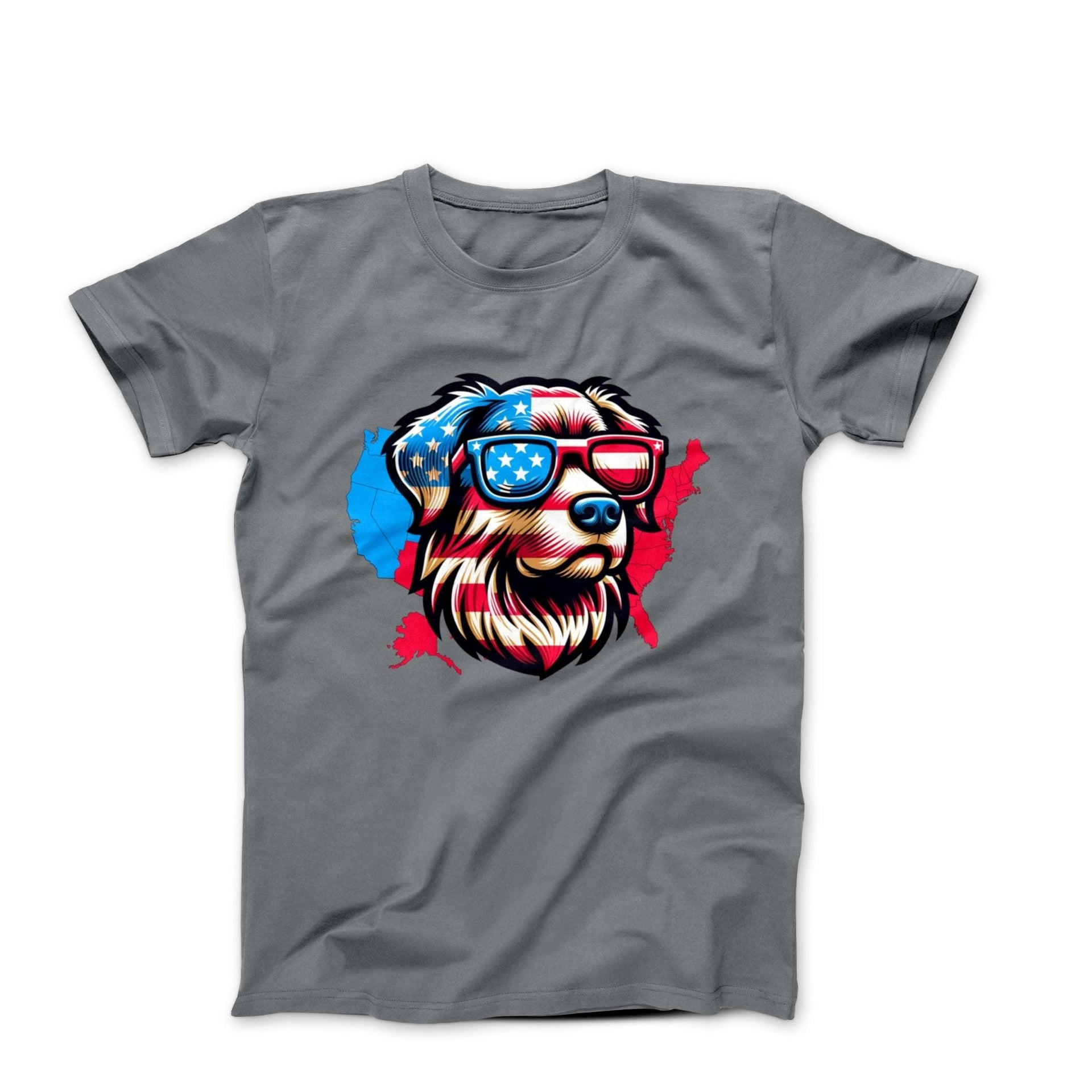 American Dog Map Illustration T-shirt - Pets & Animals - Harvey Ltd