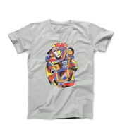 Anatole Krasnyansky Jester Playing Harp (1998) Art T-shirt - Greatest Artists - Harvey Ltd