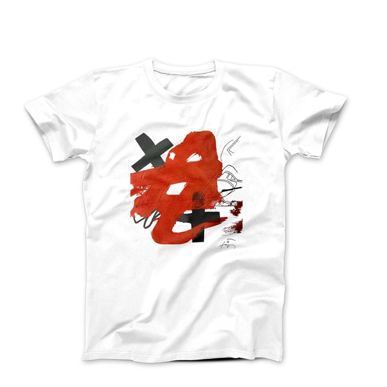 Antoni Tapies Covered In Red (1958) Artwork T-shirt - Clothing - Harvey Ltd