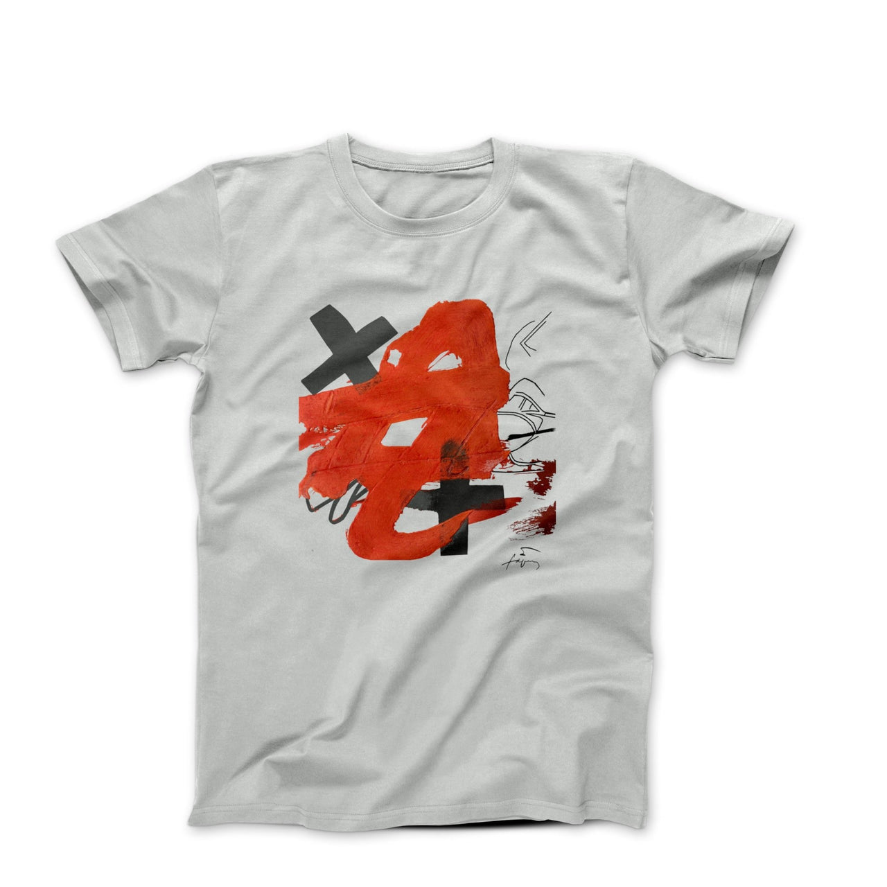 Antoni Tapies Covered In Red (1958) Artwork T-shirt - Clothing - Harvey Ltd