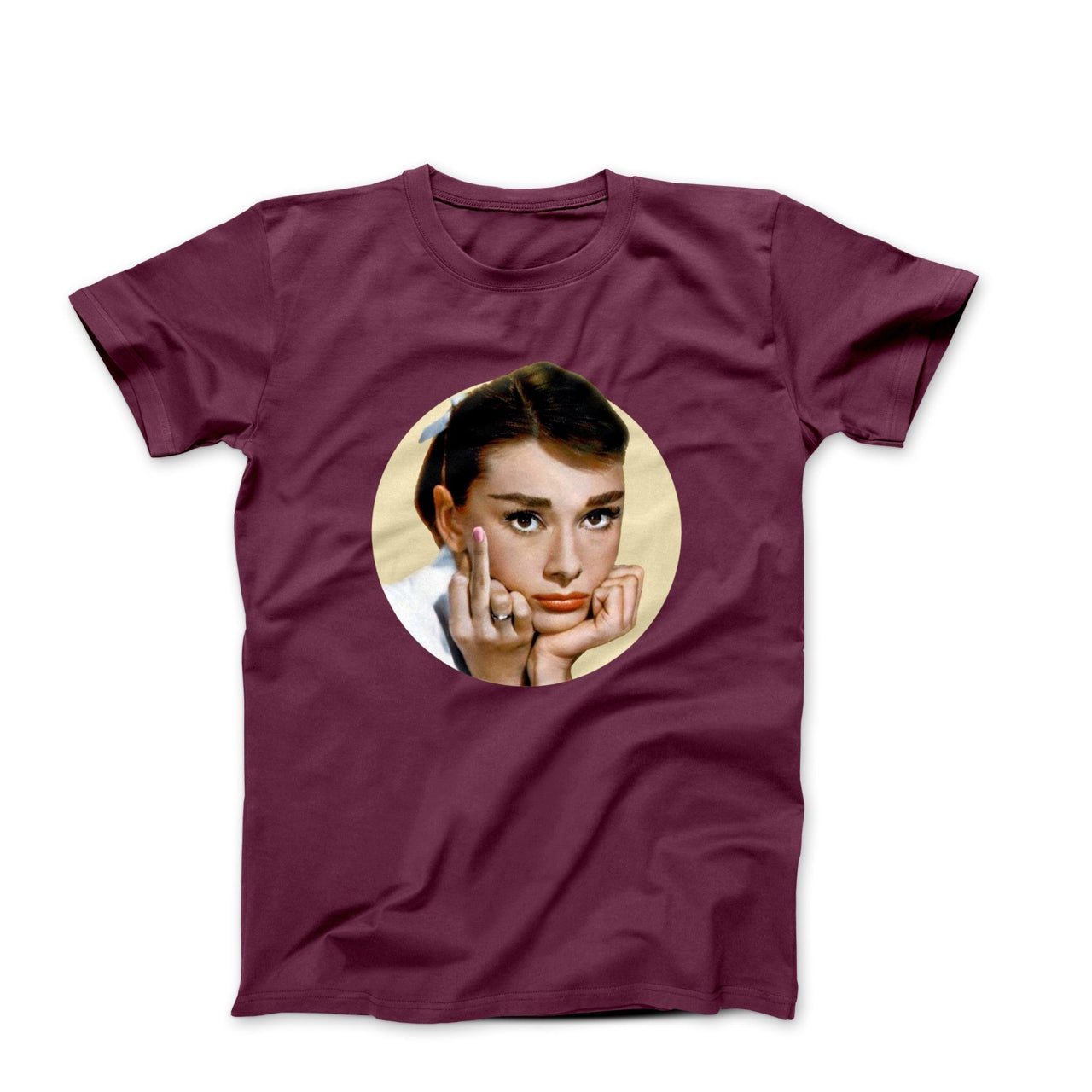 Audrey Flips the Bird Illustration T-shirt - Comics, Movies & Music - Harvey Ltd