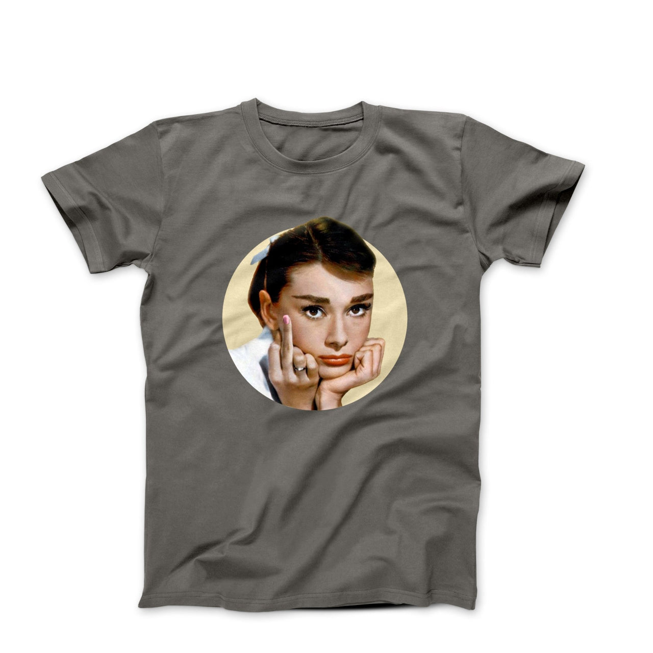 Audrey Flips the Bird Illustration T-shirt - Comics, Movies & Music - Harvey Ltd