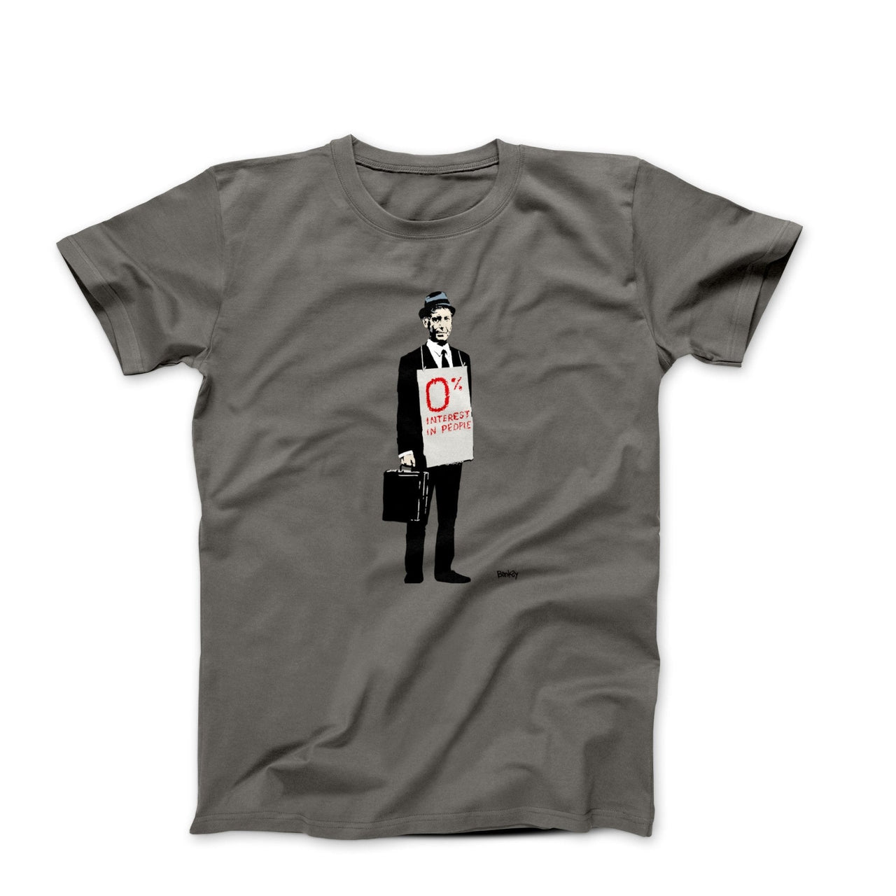 Banksy 0% Interest in People Street Art T-shirt - Street, Pop & Media Art - Harvey Ltd