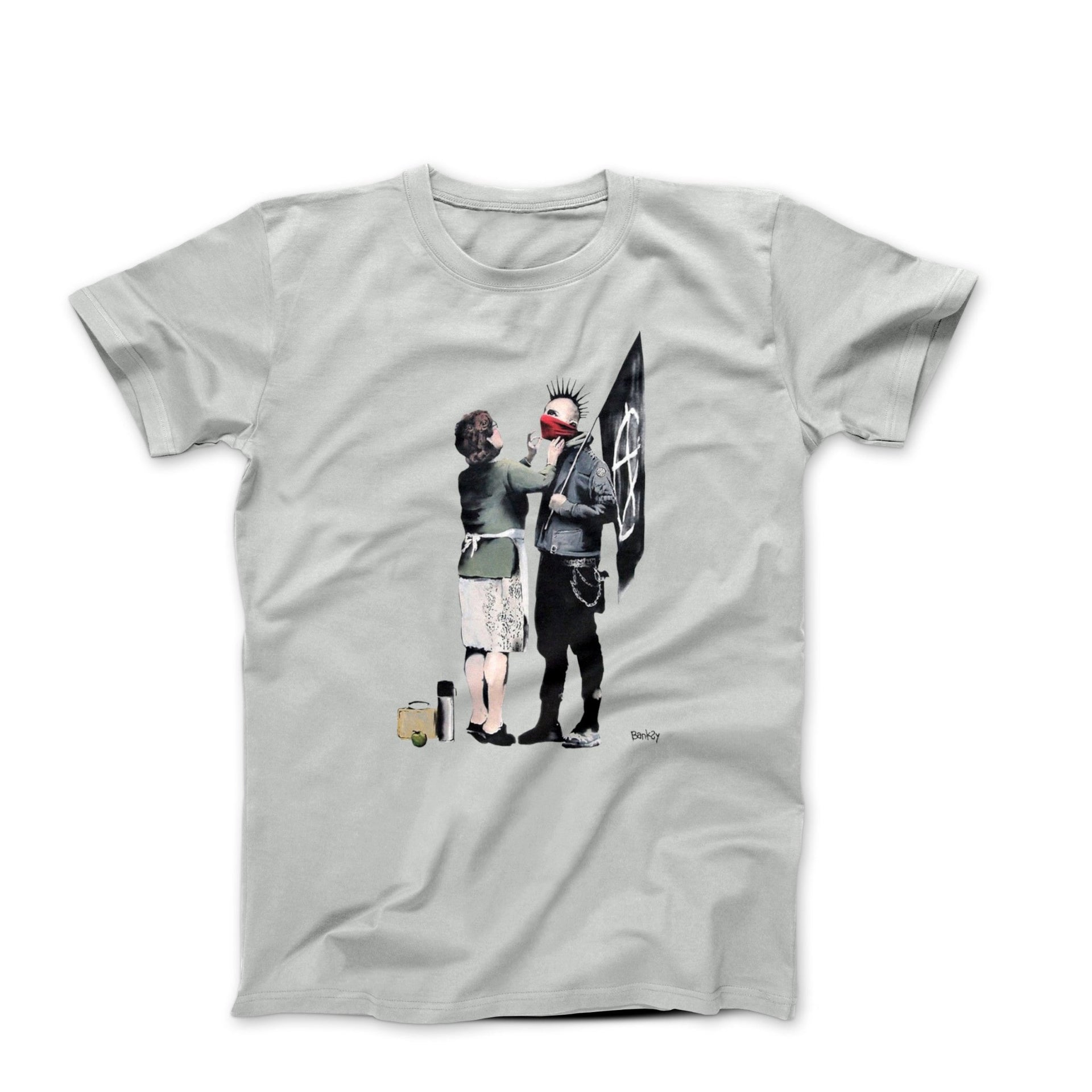 Banksy Anarchist Punk And His Mother Street Art T - Shirt - Clothing - Harvey Ltd