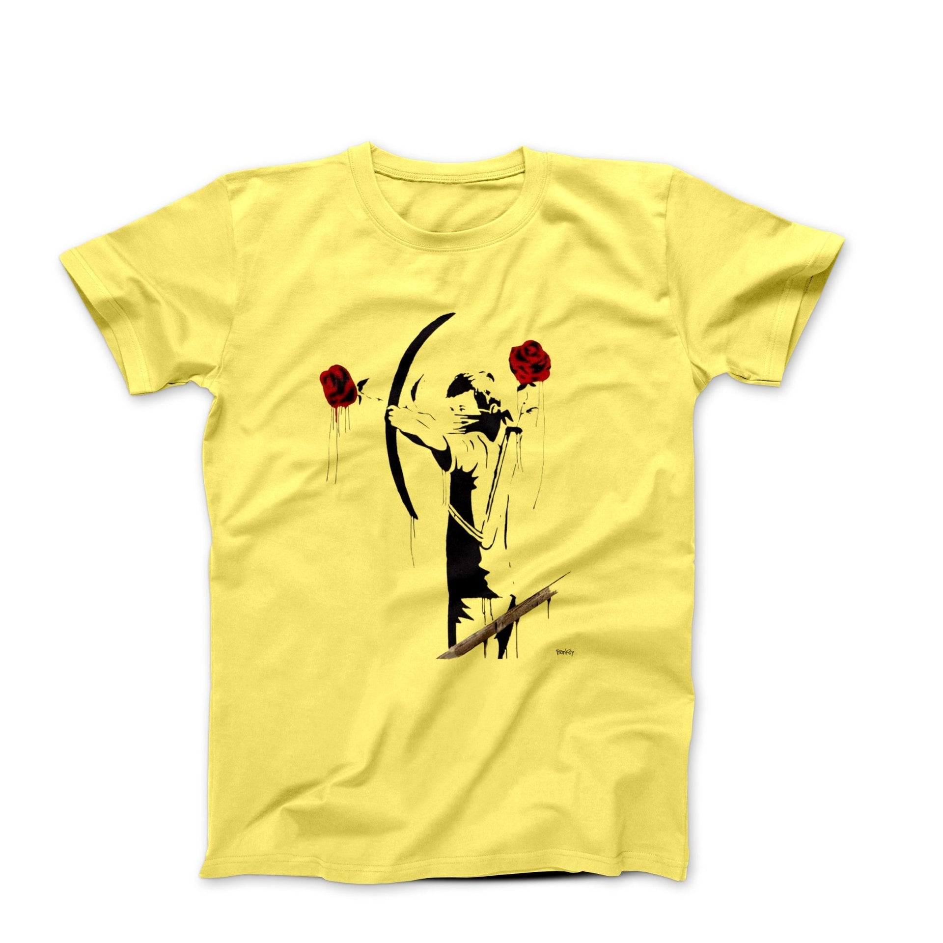 Banksy Archer Shooting Roses Street Art T - shirt - Clothing - Harvey Ltd