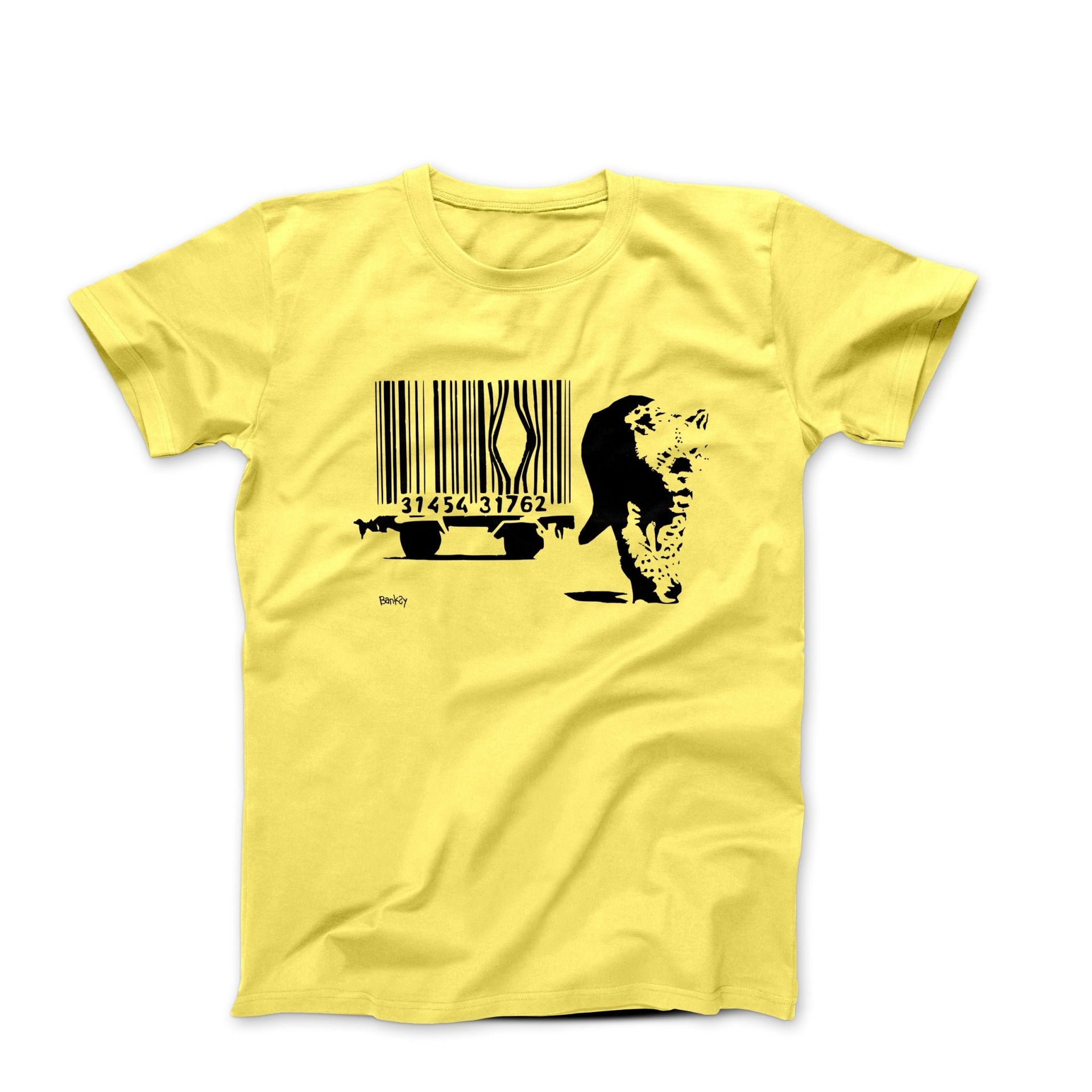 Banksy Barcode Leopard (2004) Street Art T - shirt - Clothing - Harvey Ltd