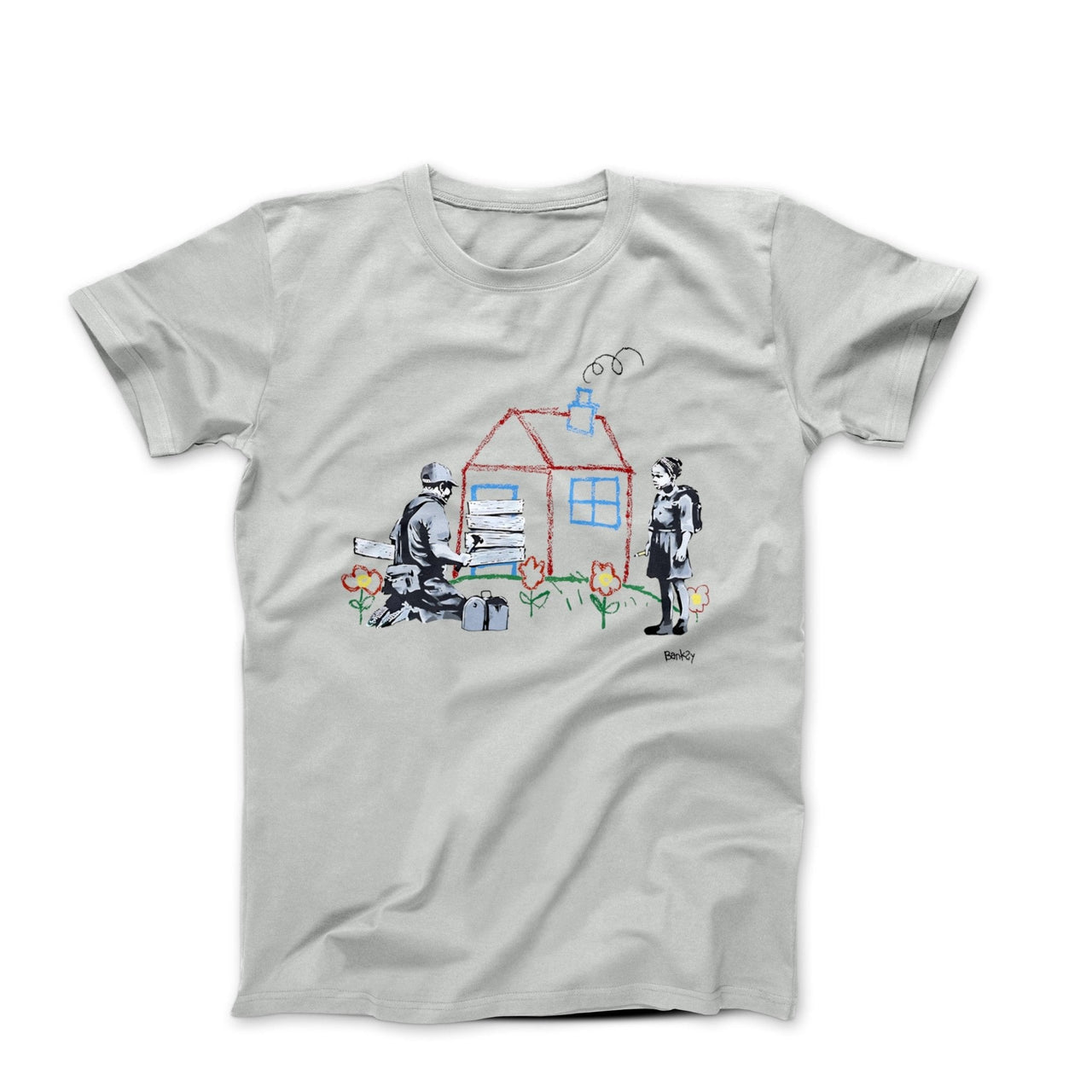 Banksy Boarded Crayon House Street Art T-shirt - Street, Pop & Media Art - Harvey Ltd