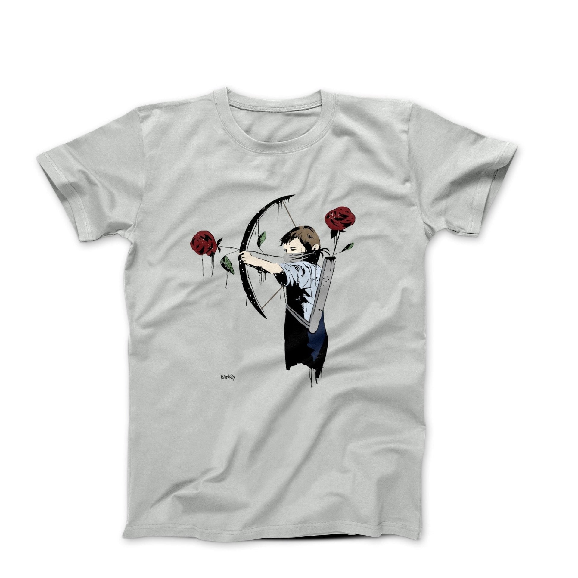 Banksy Bow and Rose Arrows T-shirt - Street, Pop & Media Art - Harvey Ltd