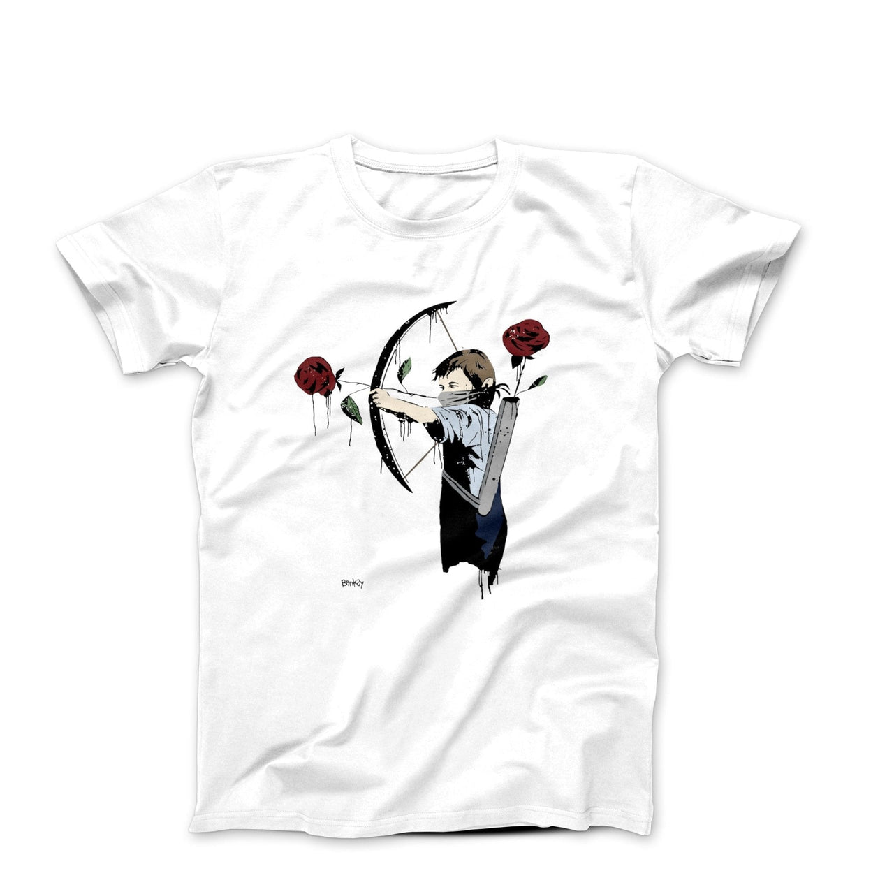 Banksy Bow and Rose Arrows T-shirt - Street, Pop & Media Art - Harvey Ltd