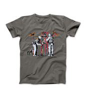 Banksy Boy & Dog In Stop and Search T-shirt - Street, Pop & Media Art - Harvey Ltd