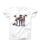 Banksy Boy & Dog In Stop and Search T-shirt - Street, Pop & Media Art - Harvey Ltd