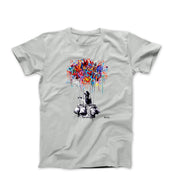 Banksy Boy Flying In Balloon T-shirt - Street, Pop & Media Art - Harvey Ltd