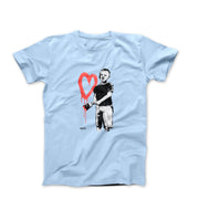 Banksy Boy Painting Love Heart T-shirt - Street, Pop & Media Art - Harvey Ltd