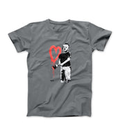 Banksy Boy Painting Love Heart T-shirt - Street, Pop & Media Art - Harvey Ltd
