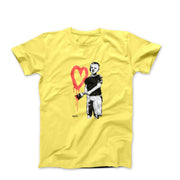 Banksy Boy Painting Love Heart T-shirt - Street, Pop & Media Art - Harvey Ltd