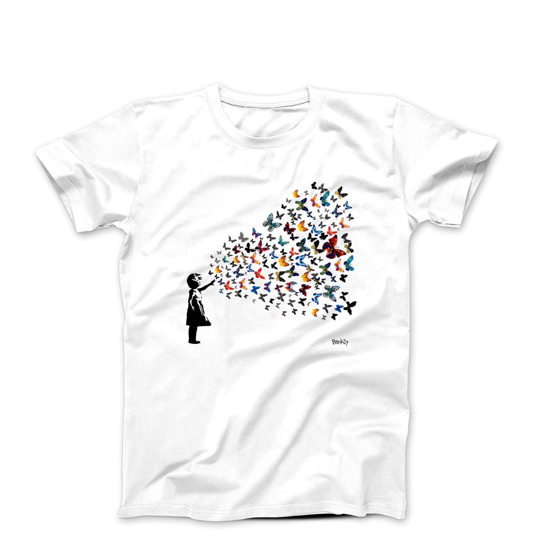 Banksy Butterfly Girl Street Art T-shirt - Clothing - Harvey Ltd