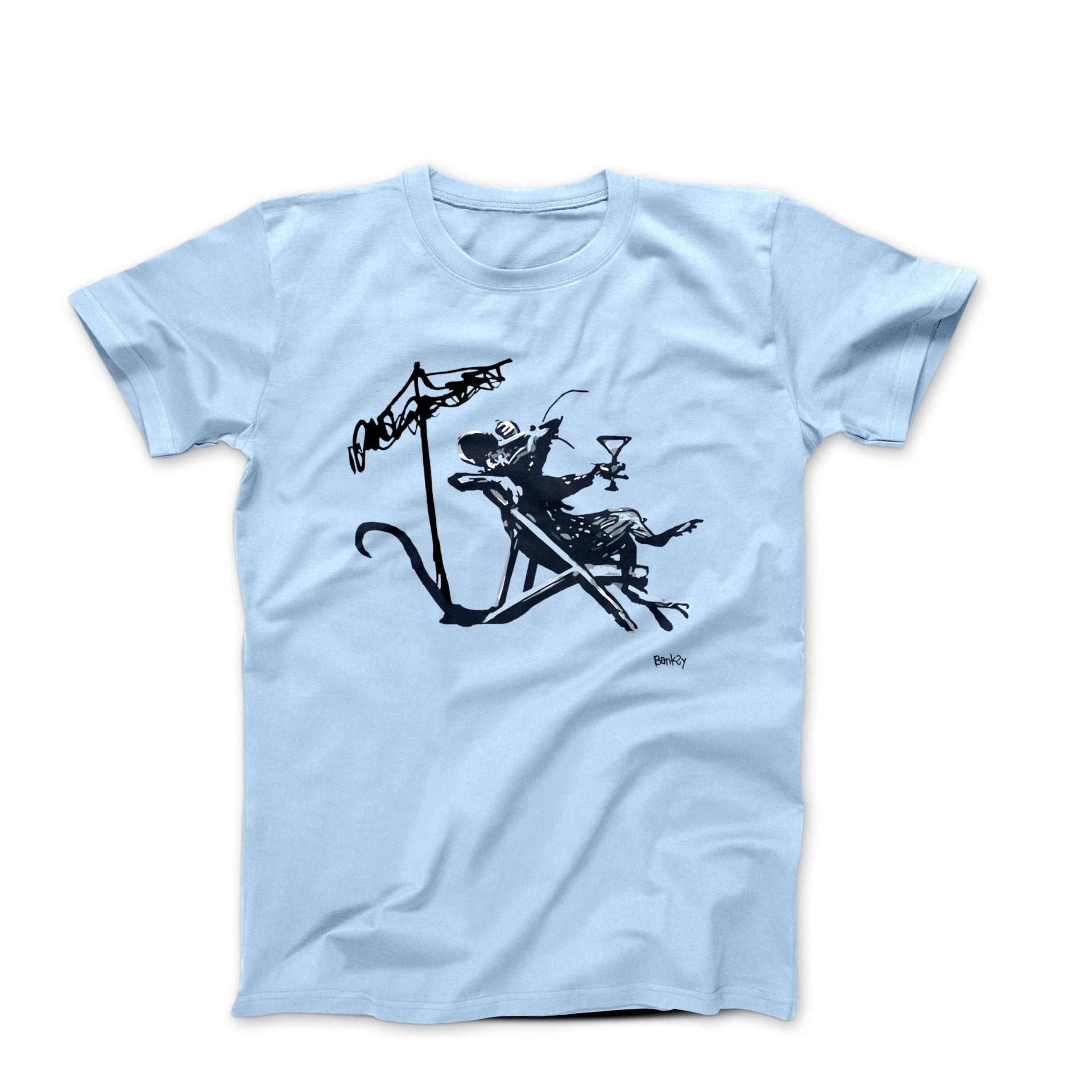 Banksy Cocktail At The Beach Rat (2003) Street Art T-Shirt - Street, Pop & Media Art - Harvey Ltd