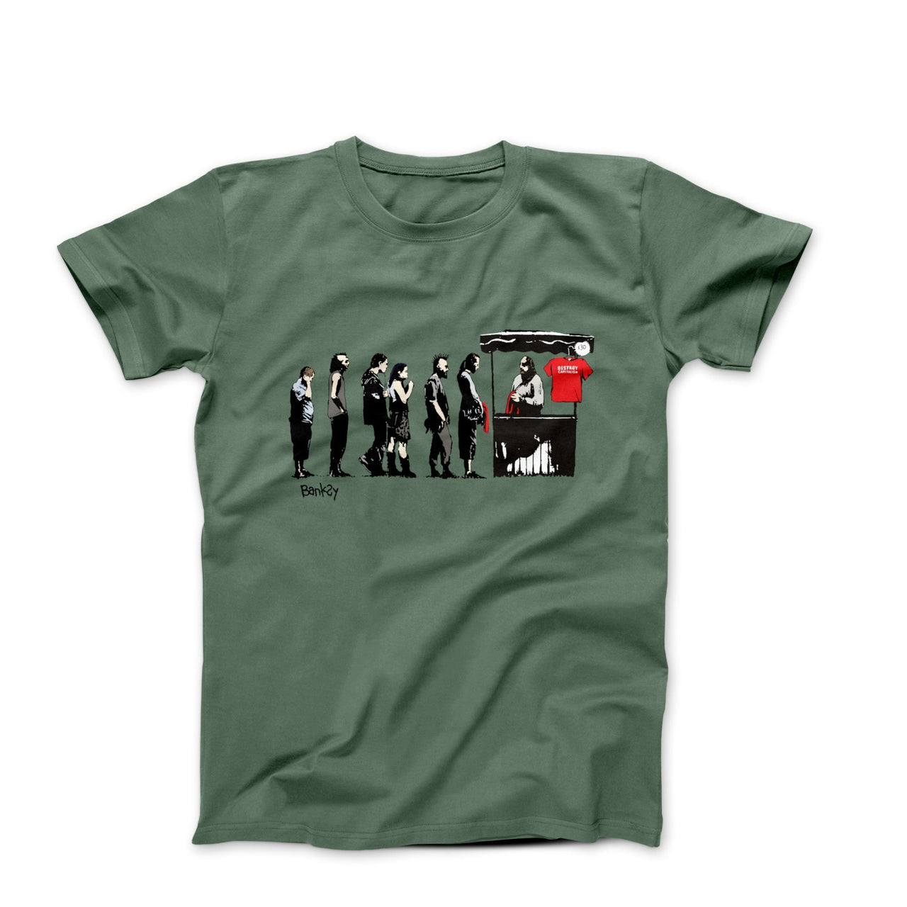 Banksy Destroy Capitalism Street Art T-shirt - Street, Pop & Media Art - Harvey Ltd