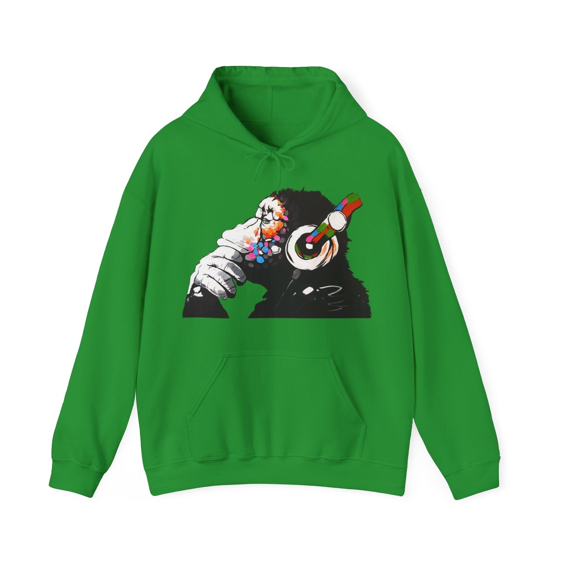 Banksy DJ Thinker Monkey Artwork Hoodie - Street, Pop & Media Art - Harvey Ltd