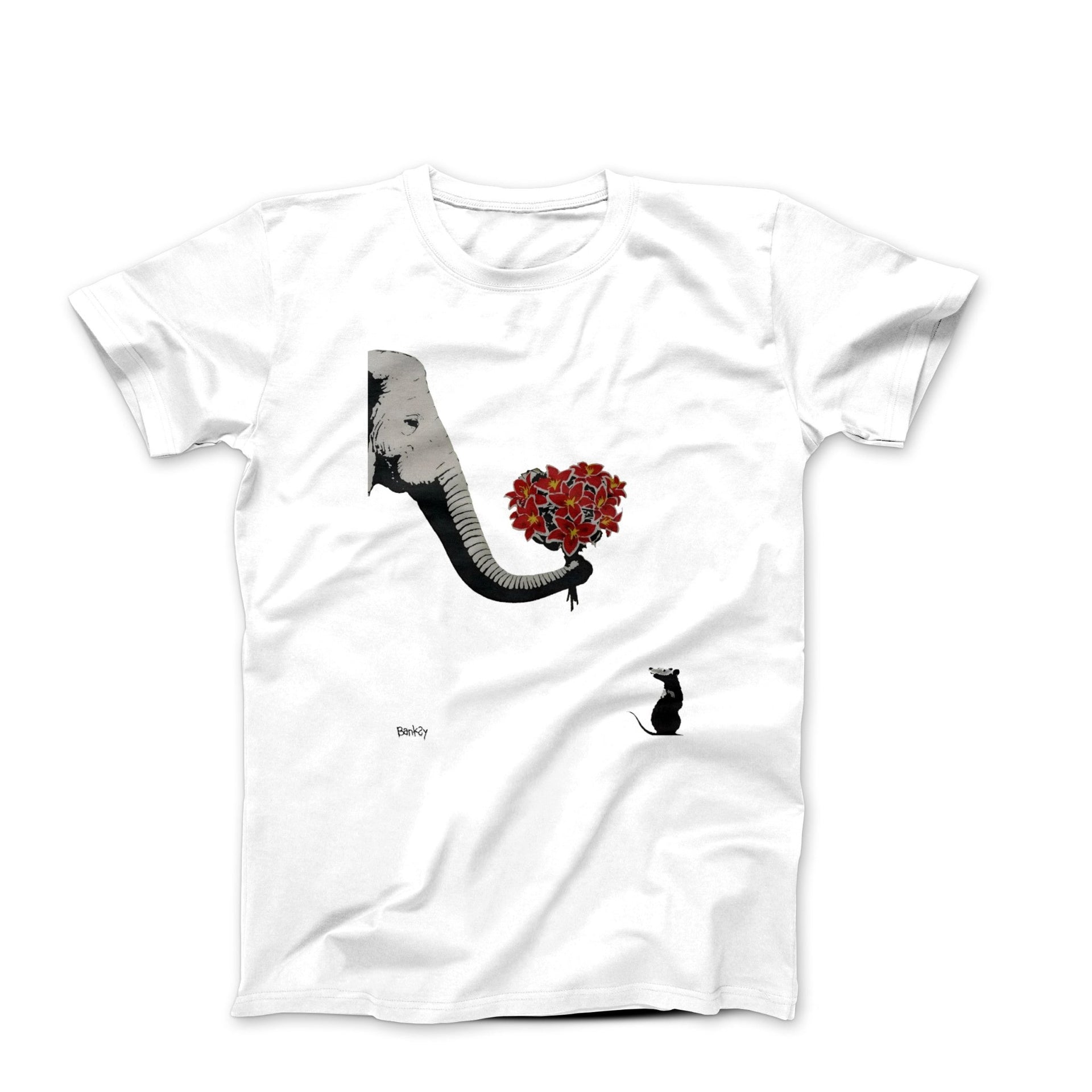 Banksy Elephant With Flowers (2010) Street Art T-shirt - Clothing - Harvey Ltd