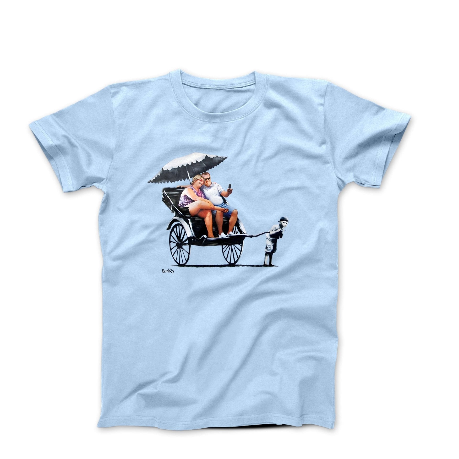 Banksy Fat Tourists and Rickshaw (2009) Street Art T-shirt - Street, Pop & Media Art - Harvey Ltd