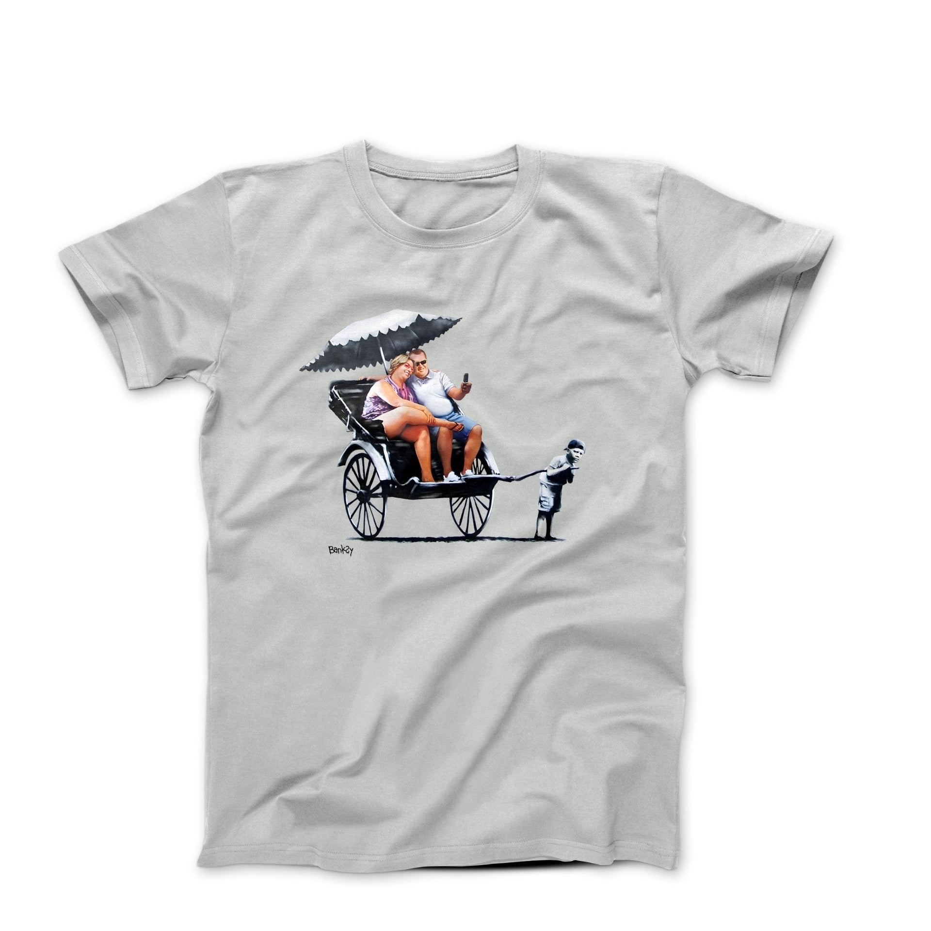 Banksy Fat Tourists and Rickshaw (2009) Street Art T-shirt - Street, Pop & Media Art - Harvey Ltd