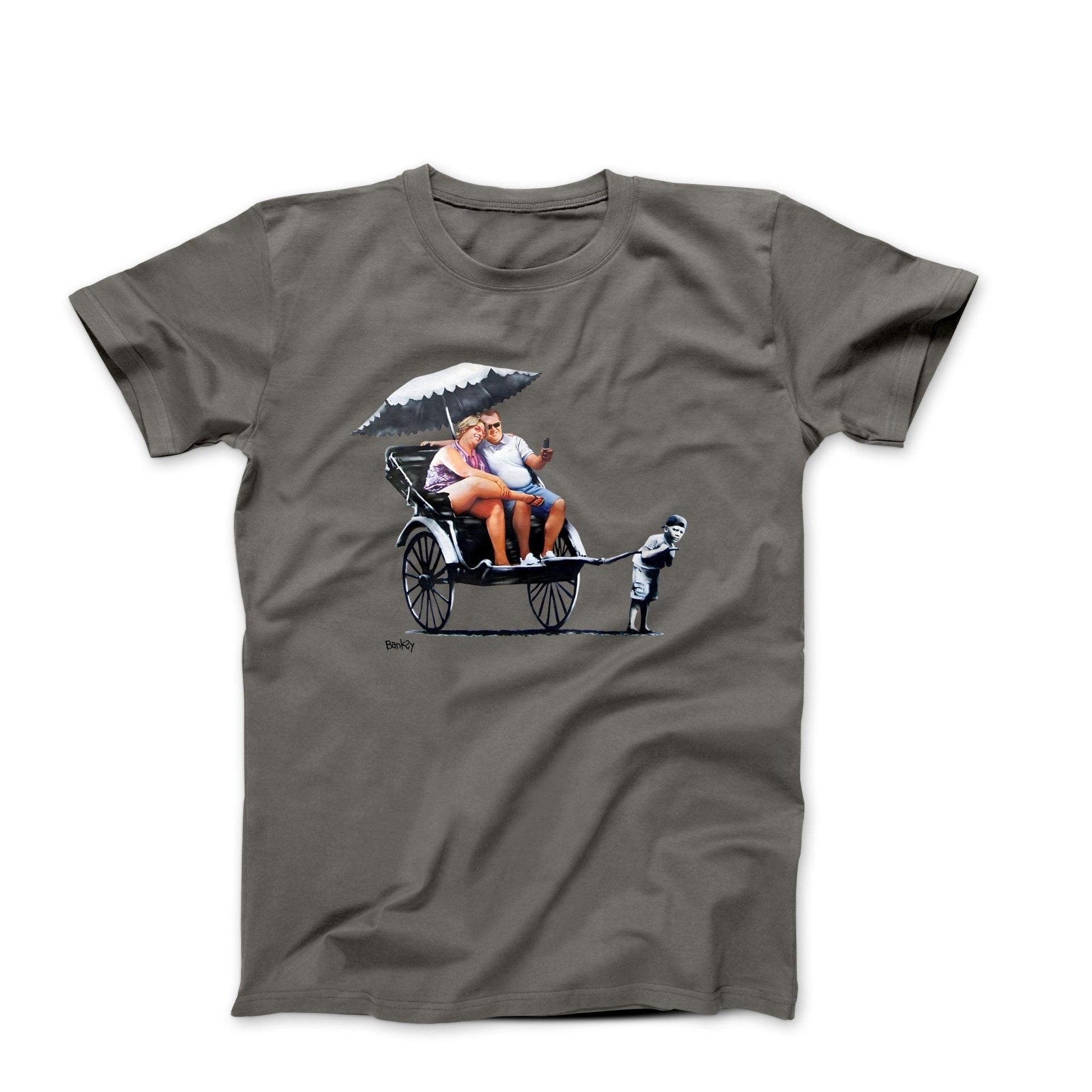 Banksy Fat Tourists and Rickshaw (2009) Street Art T-shirt - Street, Pop & Media Art - Harvey Ltd