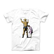 Banksy Girl Frisking Soldier (2007) Street Art T-shirt - Street, Pop & Media Art - Harvey Ltd