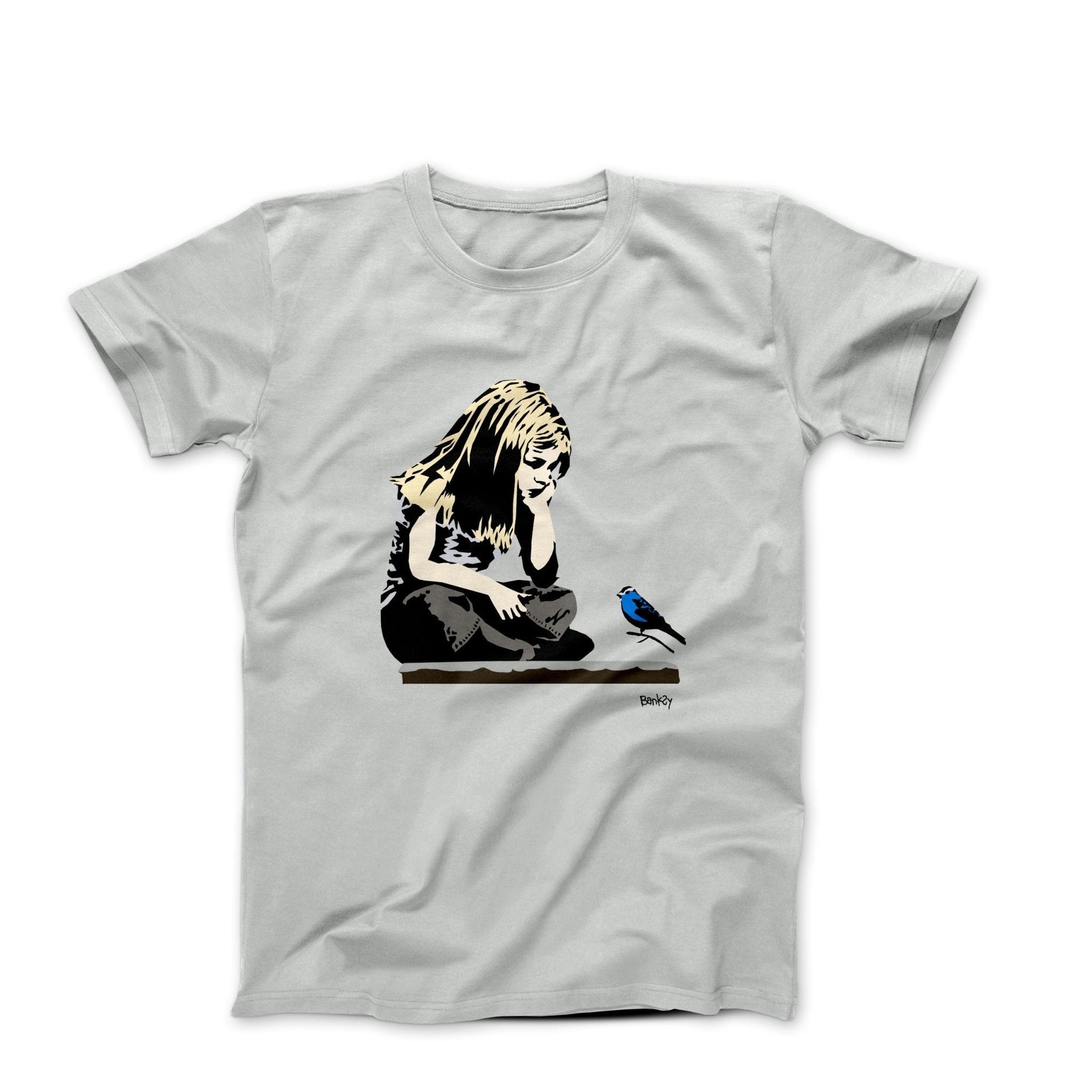 Banksy Girl With Blue Bird Street Art T-shirt - Street, Pop & Media Art - Harvey Ltd